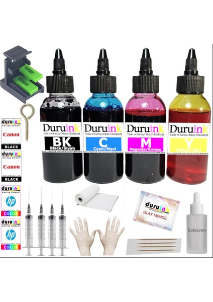 Duruınk Canon MX350 MX360 MX410 MX420 (Pg 510 cl 511) Kartuş Mürekkep Dolum Seti 4X100 ml