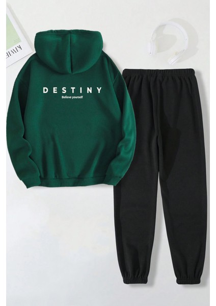 Uygun Tarz Unisex Destiny Baskılı Eşofman Takımı