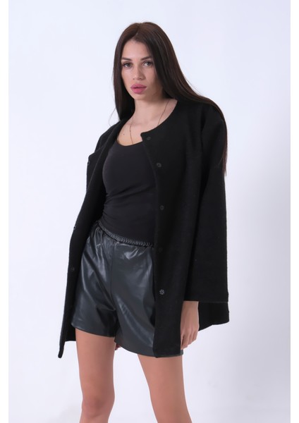 Siyah Önü Kapamalı Seyyar Kemerli Peluş Ceket 0105140.01 fiyatları