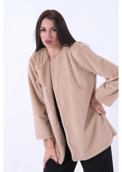 Bej Önü Kapamalı Seyyar Kemerli Peluş Ceket 0105140.55 fiyatları