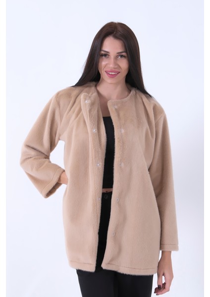 Bej Önü Kapamalı Seyyar Kemerli Peluş Ceket 0105140.55 modelleri