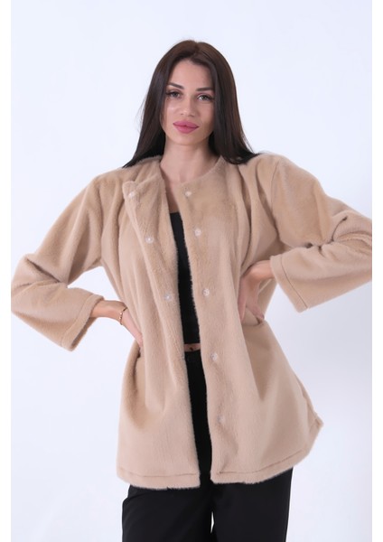 Bej Önü Kapamalı Seyyar Kemerli Peluş Ceket 0105140.55 fırsatları