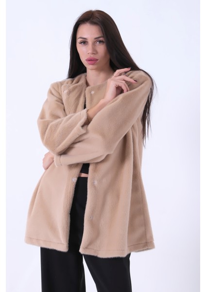 Bej Önü Kapamalı Seyyar Kemerli Peluş Ceket 0105140.55 indirimleri
