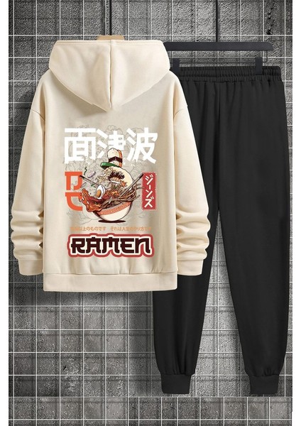 Uygun Tarz Unisex Ramen Baskılı Eşofman Takımı