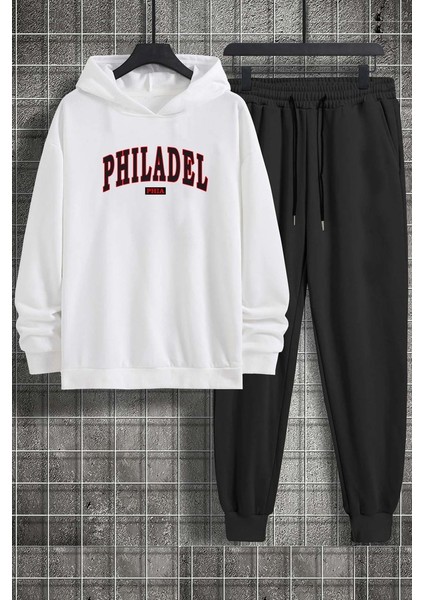 Uygun Tarz Unisex Philadelphia Baskılı Eşofman Takımı