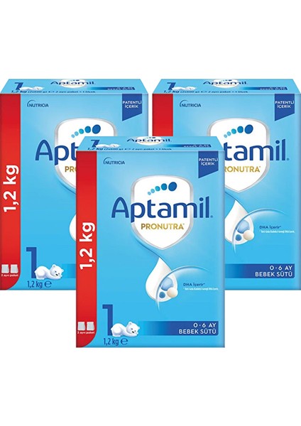 1 Pronutra Bebek Sütü 1200 G 0-6 Ay x 3 Adet