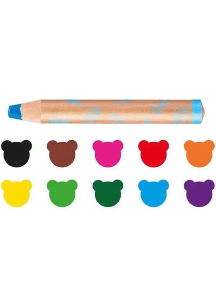 42818 Baby Jumbo 3in1 Ahşap Kuru Boya 10 Renk modelleri