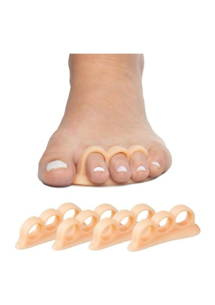 Silikon Yastıklı 3 Parmağa Geçen 1 Çift Makaralı Koruyucu Ayak Çekiç Parmak Çekiç