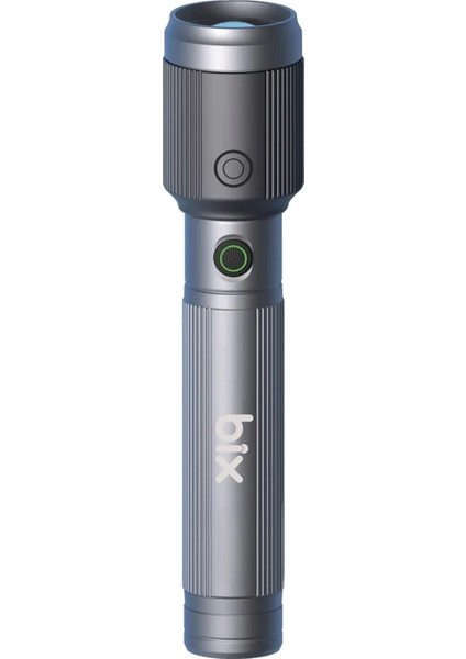 Flashlight BX2141FL 15W Led, Max. 650 Lümen Parlaklık ve 300 Metreye Kadar Menzilli, Şarj Edilebilir Çok Modlu Kompakt El Feneri
