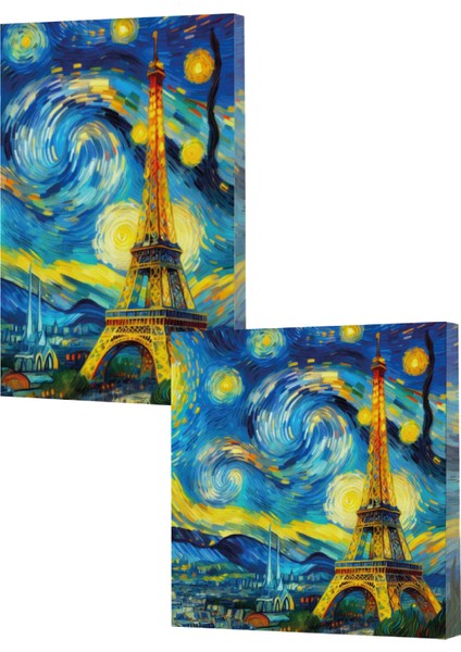 Vivago Art Van Gogh 9 Eyfel Kulesi 14X20 Çizgili DEFTER-15X15 Çizgisiz Defter Seti (320 Sayfa)