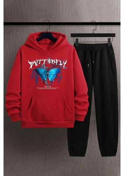 Uygun Tarz Only Trendwear Blue Butterfly Baskılı Eşofman Takımı