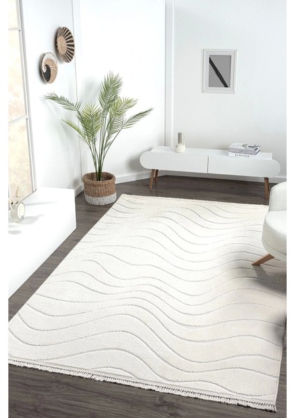 Krem Yumuşak Dokulu Halı Kilim Salon Mutfak Koridor Yolluk Oturma Odası Dokuma Makine Halısı Krem