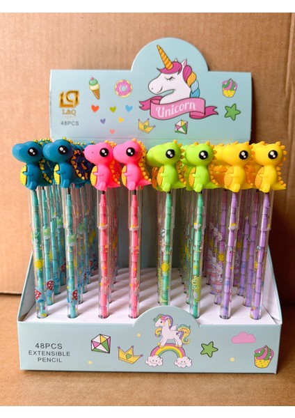 Yumurtlayan Kurşun Kalem 4'lü Set Dinazor Desenli