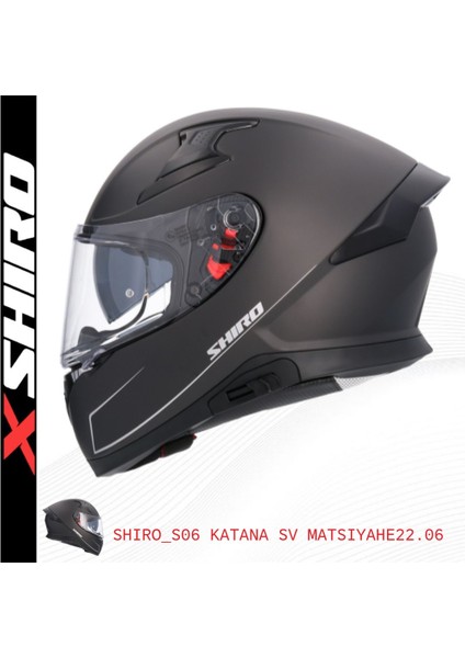 Shıro Kask Fullface Katana M.c Sv(Gözlüklü) Mat Siyah M 5758
