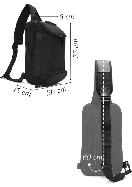 D-Pack Erkek Siyah Kumaş Çapraz Çanta 24WBD30256F