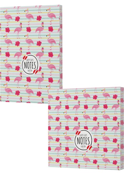 Vivago Art Flamingo 2, 14X20 Çizgili DEFTER-15X15 Çizgisiz Defter Seti (320 Sayfa)