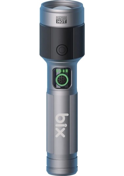 Flashlight BX2101FL 30W Led, Max. 1450 Lümen Parlaklık ve 690 Metreye Kadar Uzun Menzilli Şarj Edilebilir, LED Güç Göstergeli ve Çok Modlu Kompakt El Feneri