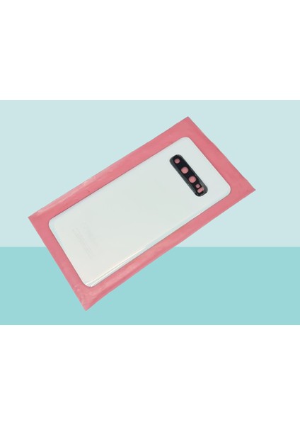 Samsung Galaxy S10 Uyumlu Arka Kapak Batarya Kapağı - Beyaz - Full Lensli