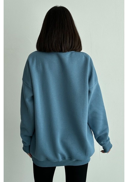 Kadın Bisiklet Yaka Oversize Sweatshirt fırsatları