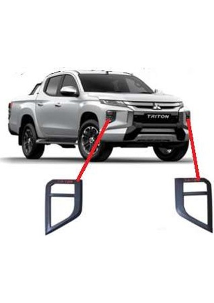 Mitsubishi L200 Uyumlu 2019 Sonrası Sis Lambası Kaplama Siyah