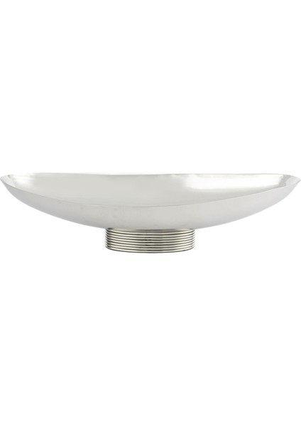 Gümüş Oval Metal Kase 45X18X10 cm
