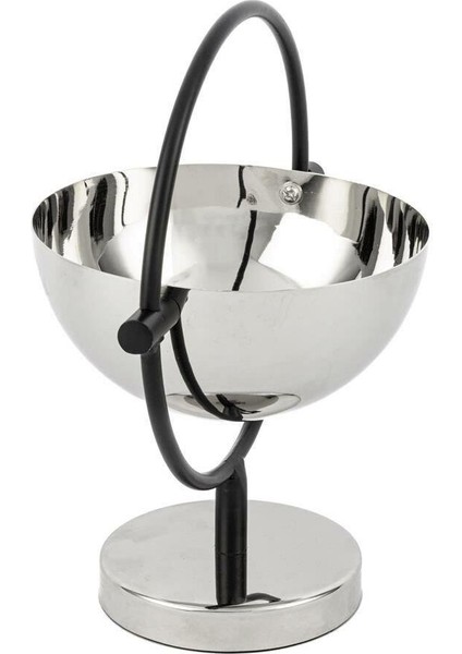 Silver Ayaklı Metal Kase 15X24 cm
