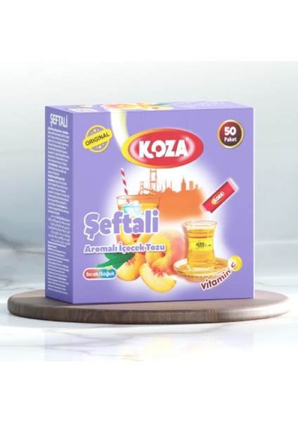 Koza Tek Içimlik Şeftali Aromalı Toz Içecek 50'li