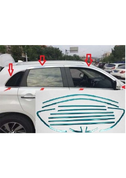 Mitsubishi Outlander Uyumlu 2008 Sonrası Cam Çerçevesi Krom