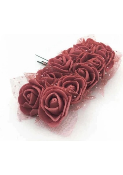 Bordo Latex Gül 12 Bağ