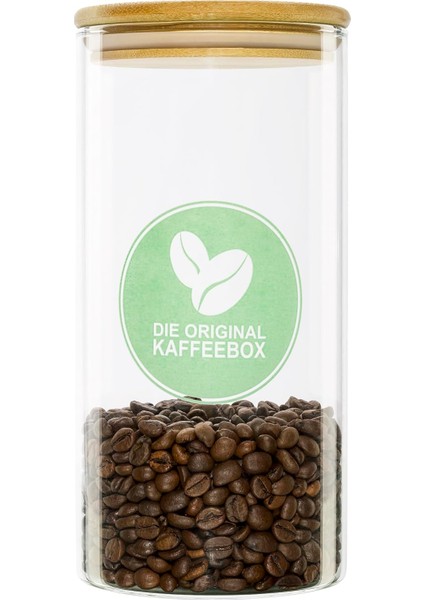Die Original Reiswaffelbox Cam Kahve Kutusu, Kahve Saklama, Kahve Çekirdeği 500GR