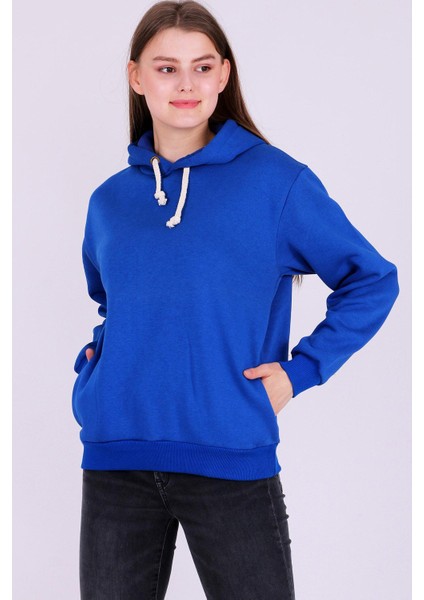 Mavi Basic Oversize Kadın Kapüşonlu Hoodie 3 Iplik Sweatshirt