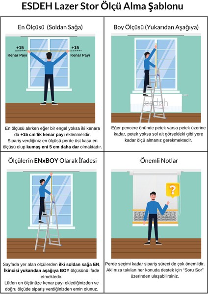 Lazer Stor Perde - Mat Stor Kumaşı - 30 cm Lazer Yüksekliği - Metal Kasa ve Kapak fırsatları