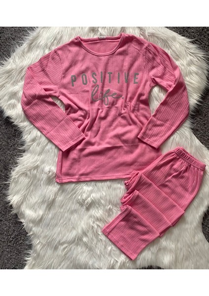 Interlok Kumaş Uzun Kollu Mevsimlik Kadın Pijama Takımı