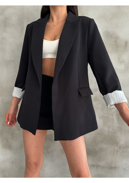 Kadın Astarı Çizgili Ceket modelleri