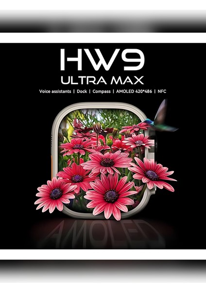 Hw9 Ultra Max Amoled Ekran Akıllı Saat 2.2inç Bluetooth Çağrı Bildirim Android Ios Uyumlu