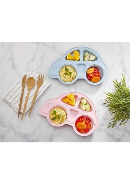 Araba Şeklinde Bebek Mama Tabağı, Bpa Içermeyen Plastik, Eğlenceli ve Bölmeli Tasarım fırsatları