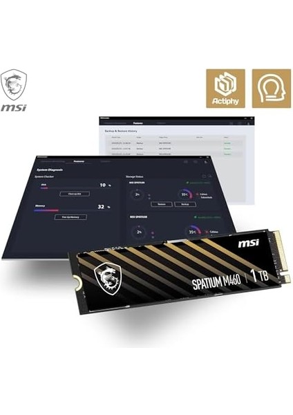 SSD Spatıum M460 Pcıe 4.0 Nvme M.2 1tb R5000 W4500 modelleri