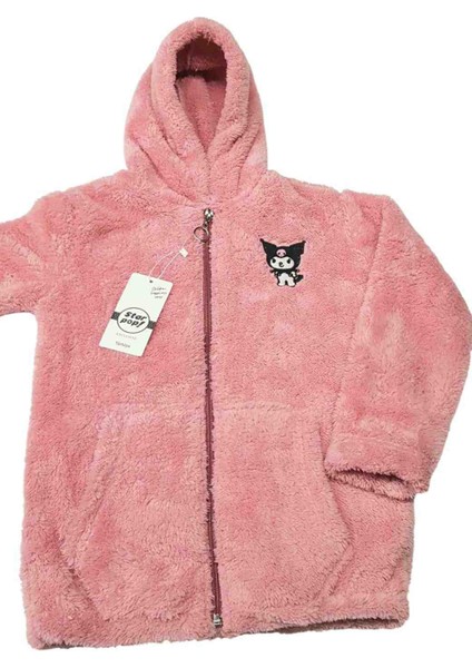 Kız Çocuk Kapşonlu Peluş Hırka