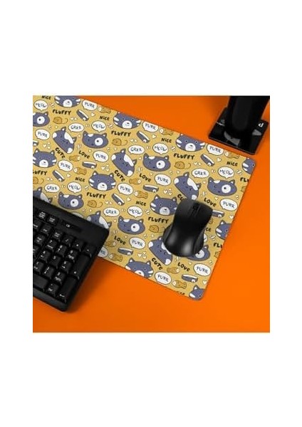 Kız Arkadaşa Hediye Sevimli Kedi Tasarımlı Mousepad - Mouse Pad - Fare Altlığı