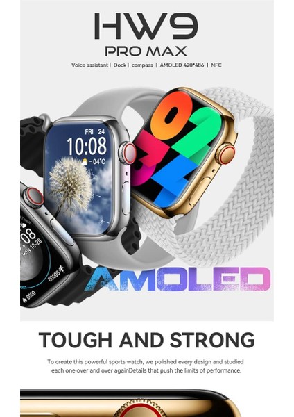 Hw9 Pro Max Amoled Ekran 45MM Android Ios Uyumlu Akıllı Saat