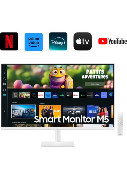 Akıllı TV-Monitör 80CM Ekran 32" Wi-Fi Bağlantı 4ms 60hz 1920 x 1080 32'' M5 Smart Slim Monitör FullHD TV 32'' M5- Duvar Montaj Aparatı Hediyeli