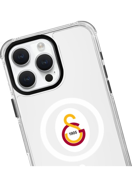 Apple iPhone 16 Galatasaray Magsafe Parçalı Logo Şeffaf Telefon Kılıfı fiyatları