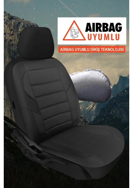 Mazda Rx-8 Uyumlu 5 Koltuk Tam Set Pike Kumaş Oto Koltuk Kılıfı Siyah