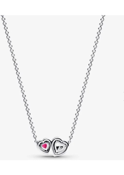 Gümüş Hale Kalpler Kırmızı Beyaz Taş Kolye ve Çivi Küpeler Seti fiyatları