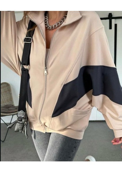 Kadın Fermuarli Spor Sweatshirt