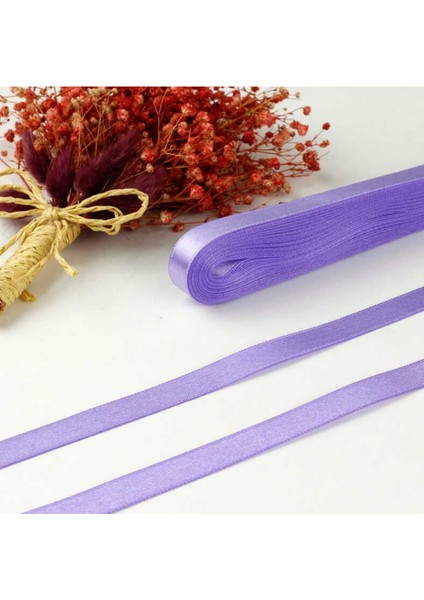 1 cm Lila Saten Kurdela 30 Metre Uzunluğunda