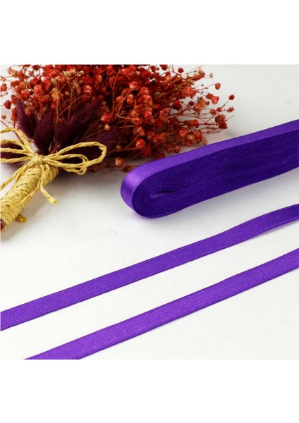 1 cm Mor Saten Kurdela 10 Metre Uzunluğunda