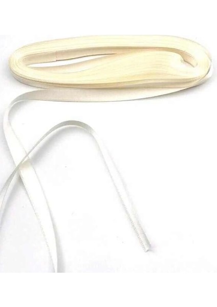 1 cm Krem Saten Kurdela 10 Metre Uzunluğunda