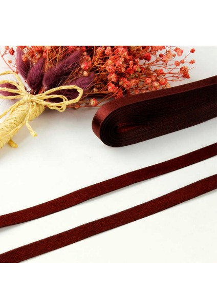1 cm Bordo Saten Kurdela 30 Metre Uzunluğunda