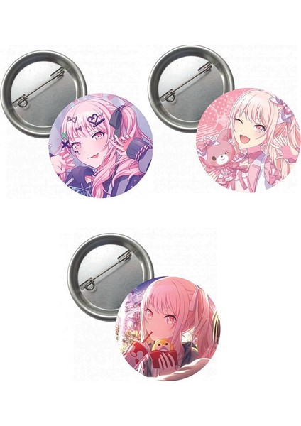 Hatsune Miku Pjsekai Project Sekai Colorful Anime Buton Rozet 3 Adet 44 mm Akiyama Mizuki
